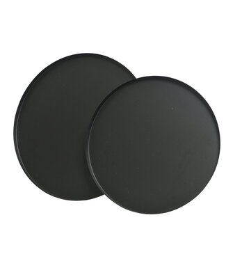 Plateau rond en fer noir