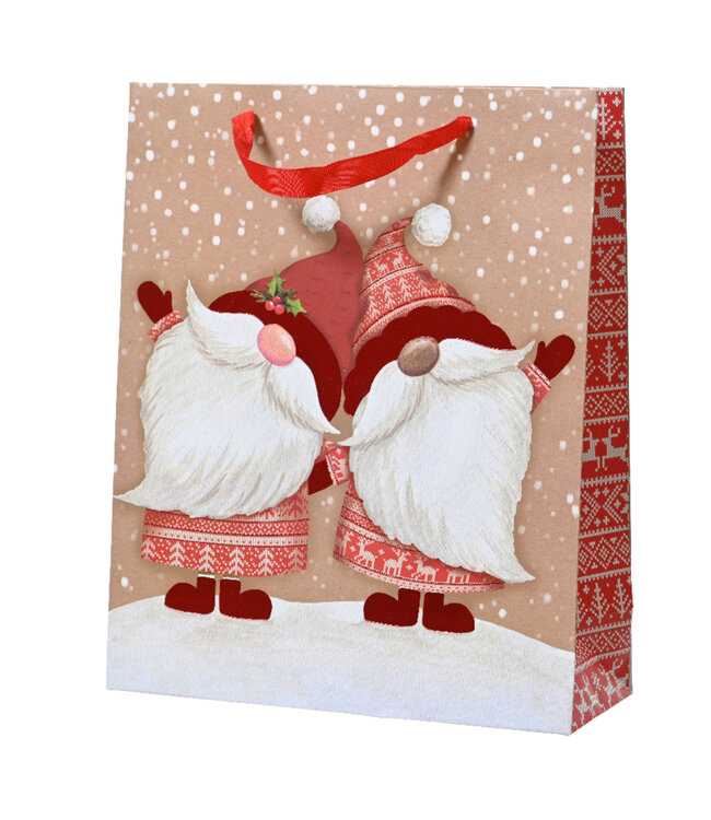 Sac cadeau gnomes rouge