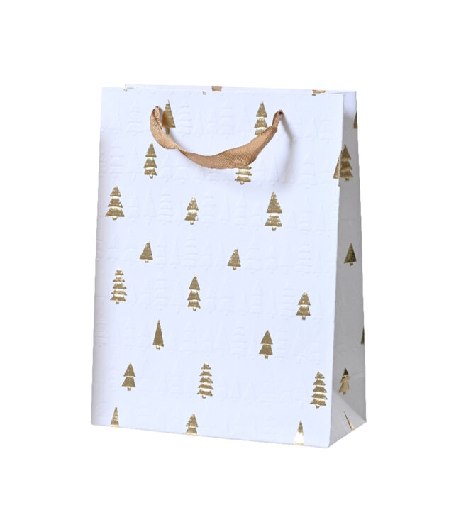 Sac cadeau sapin or