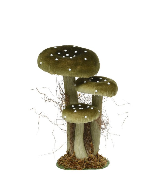 Champignons velours 10 po | Ornements décoratifs élégants pour la maison