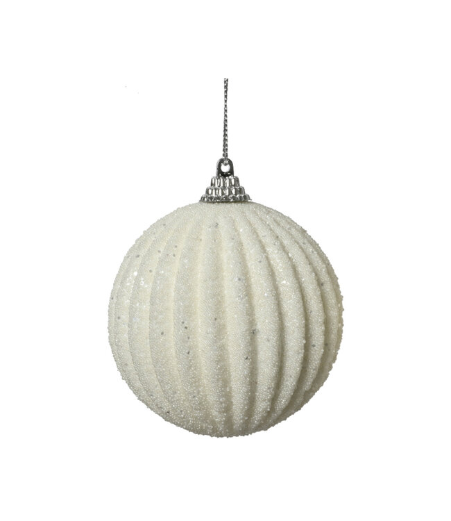 Boule de Mousse Blanc Crème Lignée (2 ass.)