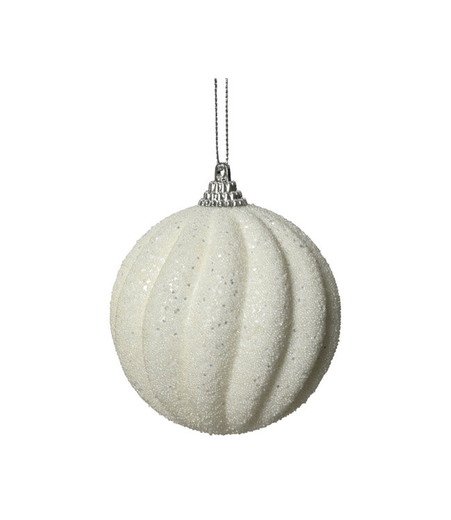 Boule de Mousse Blanc Crème Lignée (2 ass.)