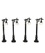 Ensemble de 4 lampadaires pour village