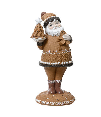 Père-Noël pain d'épices tenant un biscuit 10 po