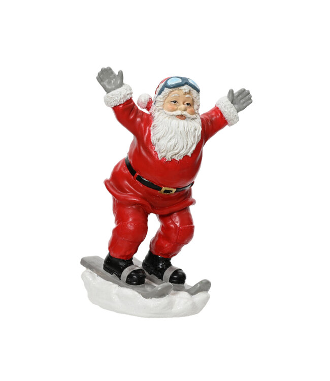 Figurine père Noël en skis 7,5 po