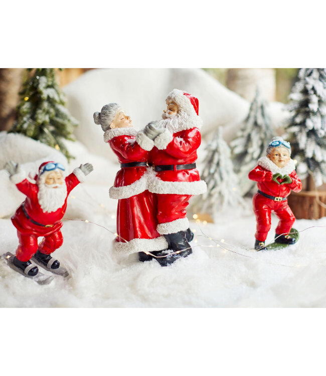 Figurine père Noël en skis 7,5 po