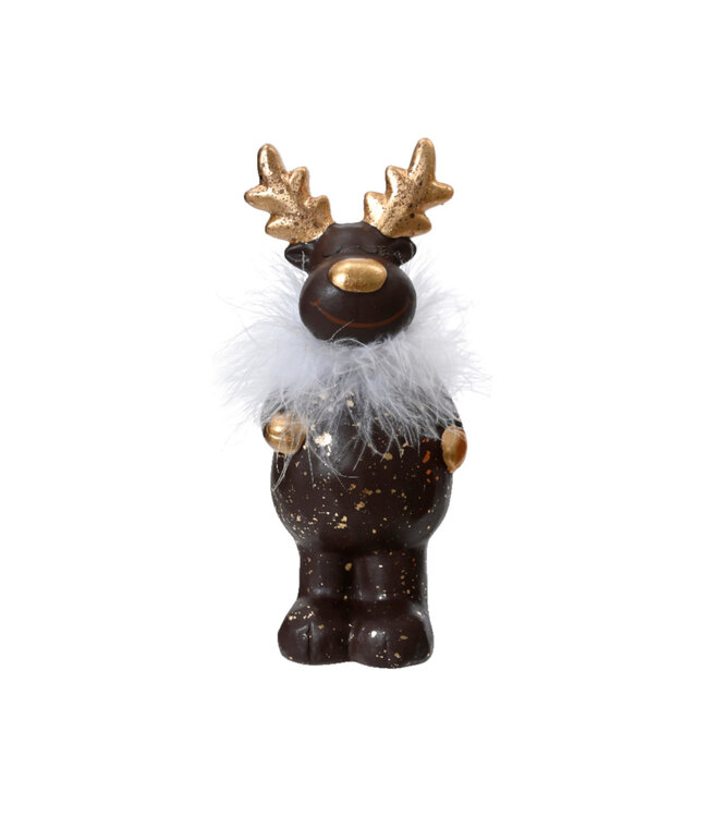 Renne debout tenant un sapin