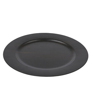 Assiette effet bois brun foncé 13 po
