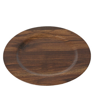 Assiette décorative effet bois