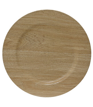 Assiette décorative effet bois naturel