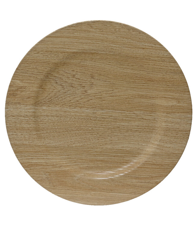 Assiette effet bois naturel 13 po