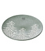 Assiette à diner verte motifs de sapins 10,5 po