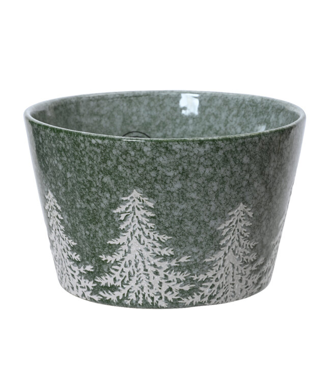 Bol vert motifs de sapins 5 po