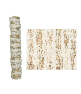 Chemin de table ligné fourrure blanc et or 6,5 pi