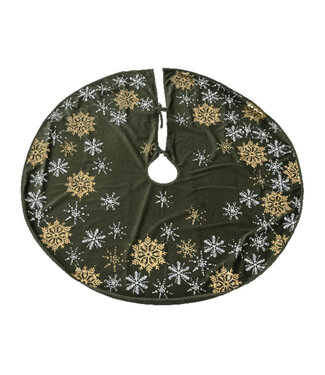 Jupe de sapin vert foncé et flocons 39,5 po
