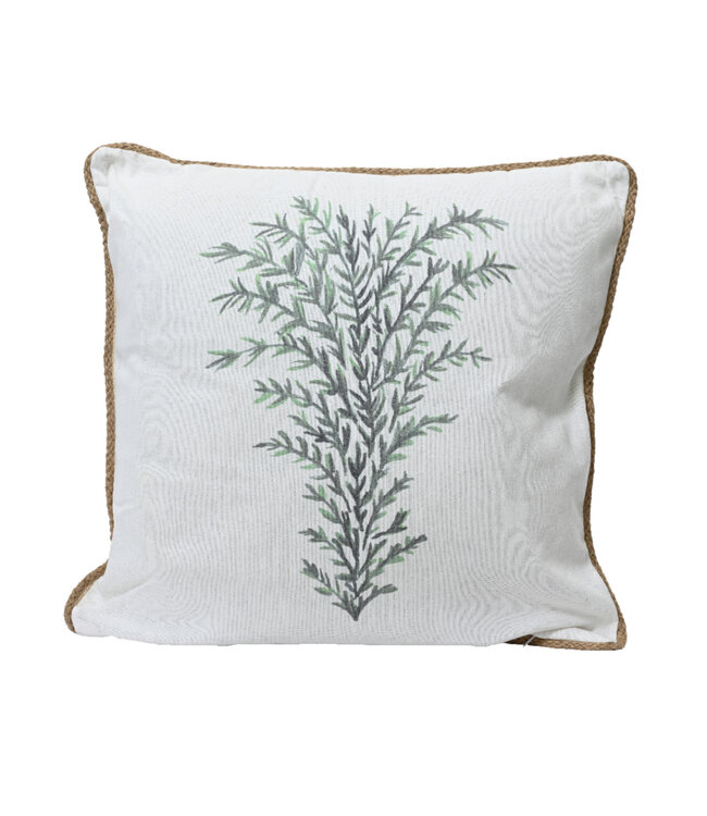 Coussin blanc sapin de Noel