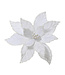 Poinsettia sur pince velours blanc 12,5 po
