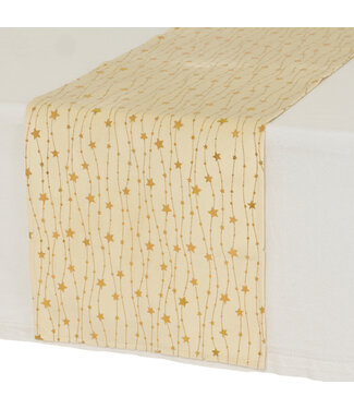 Chemin de table étoiles or 4,9 pi x 12,5 po