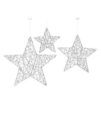 Ensemble de 3 étoiles argent