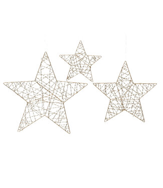 Ensemble de 3 étoiles or