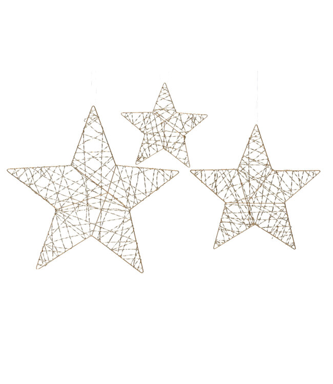 Ensemble de 3 étoiles or