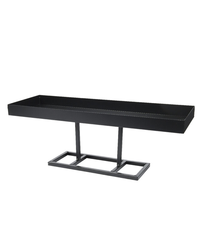 Plateau de métal noir sur pied 17,5 po