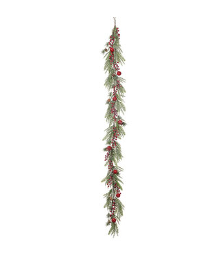 Guirlande de pin et baies rouges 6 pi