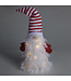 Gnome chapeau rayé blanc et rouge LED
