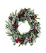 Couronne de verdure, baies rouges et cocottes 24 po