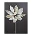 Tige poinsettia beige avec perles 18 po