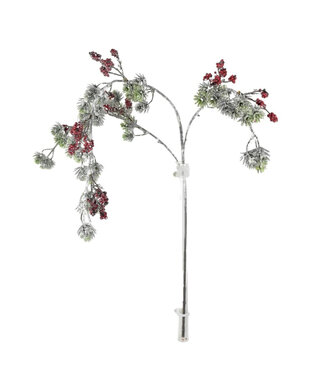 Tige de verdure et baies enneigée 36 po