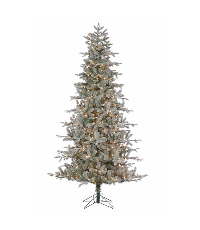 Sapin de Noël Durham enneigé blanc lumineux – Luxe et élégance naturelle