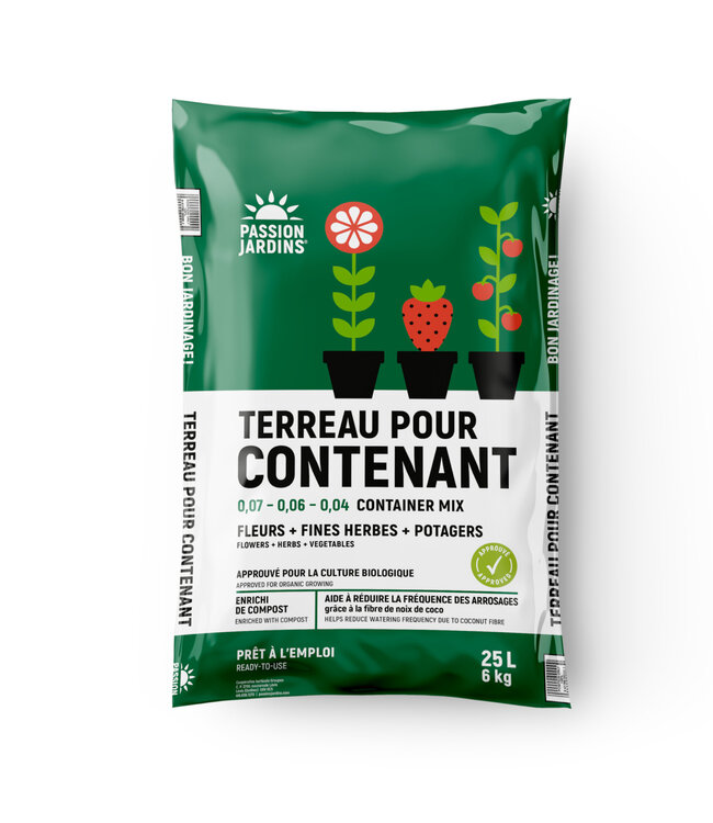 Terreau bio Passion jardins pour contenant 30 litres