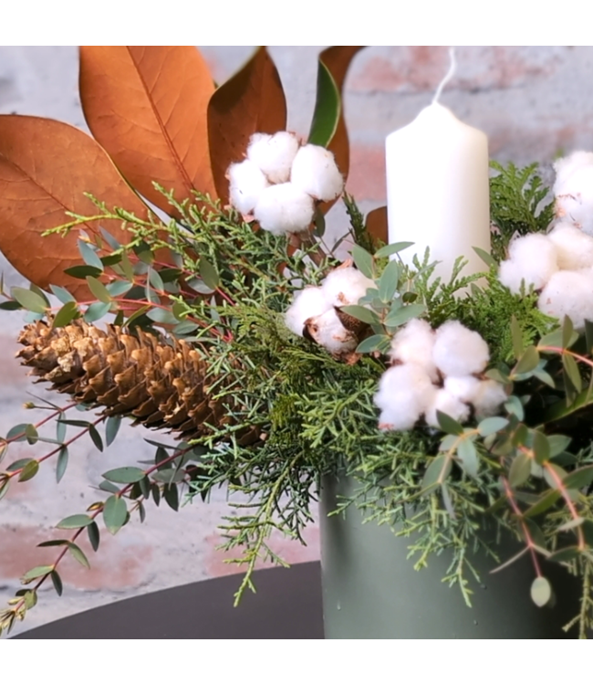 Grand centre de table - fleurs de coton