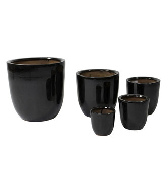 Cache-pot Grace haut noir