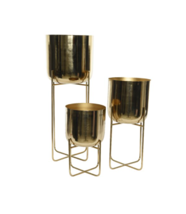 Cache-Pot en Fer Doré sur Pieds | Élégance et Modernité pour Vos Plantes