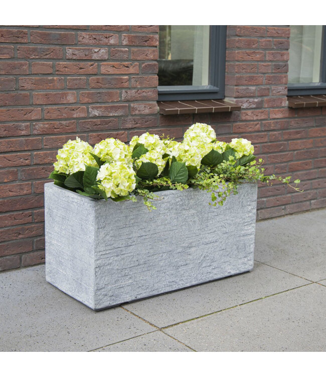 Pot Utah rectangle gris |  Jardinière contemporaine pour intérieur et extérieur