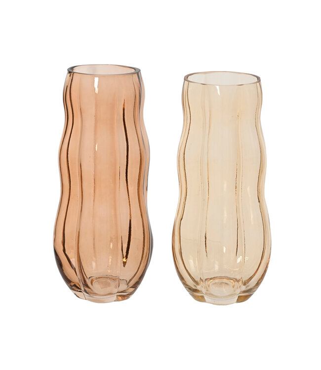 Vase pour fleurs en verre ondulé | Élégance intemporelle