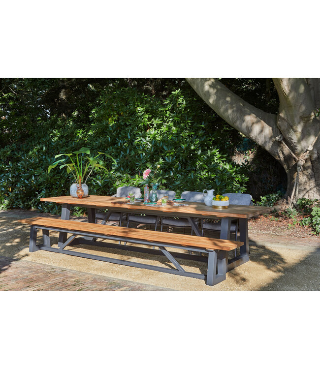 Suns Banc de Salle à Manger Extérieur Ovada Gris Royal | Fusion de Robustess et de Raffinement