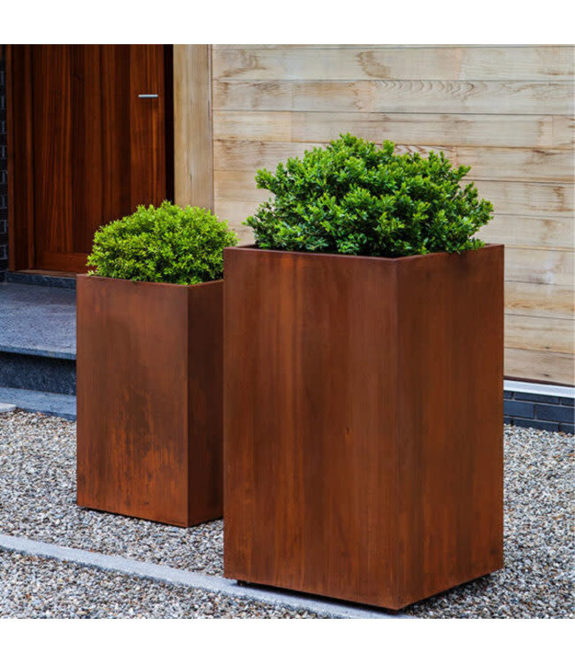 Pot Cubique en Acier Haut