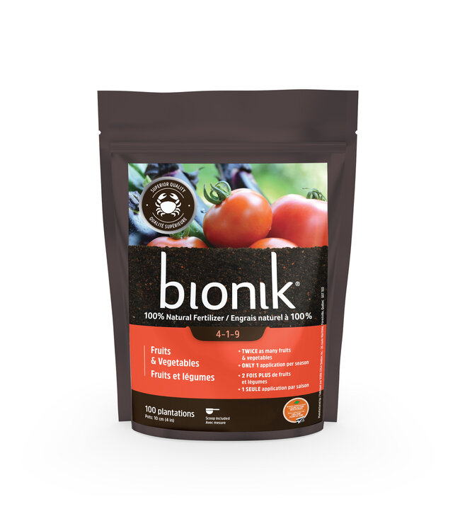 Bionik Engrais naturel bionik fruits et légumes 4-1-9 | Croissance abondante pour fruits et légumes