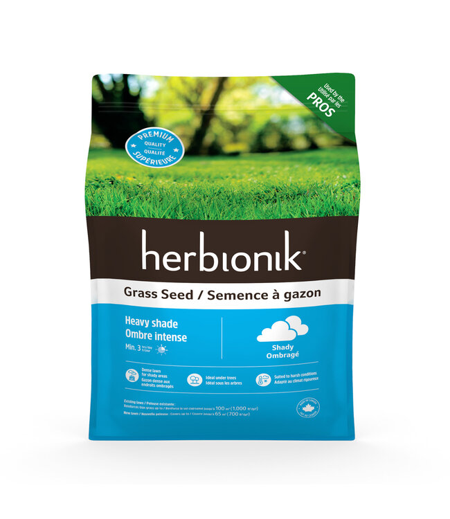 Semences Herbionik ombre intense | Gazon dense et résistant pour zones faiblement ensoleillées