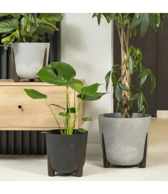 Pot Frida gris béton 10 po | Gris béton design éco‑durable