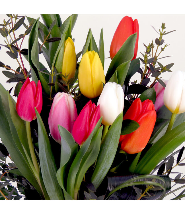 SP-2501 | Tulipes en folie mixtes | Bouquet coloré, cadeau parfait