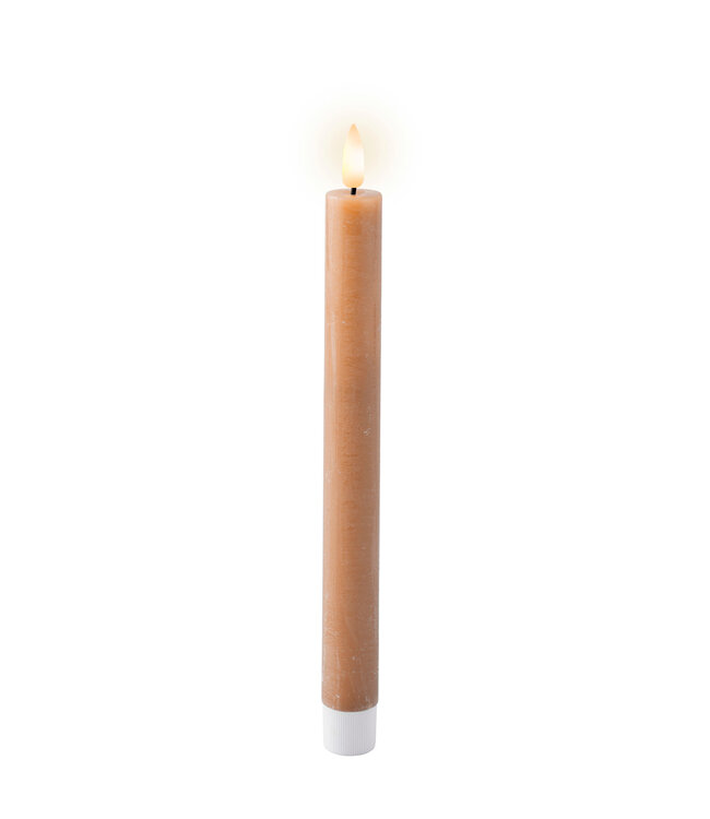 Boîte de 2 chandelles brun pâle LED 9,5 po | Éclairage durable et autonome sans flamme