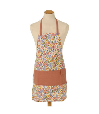 Tablier floral terracotta
