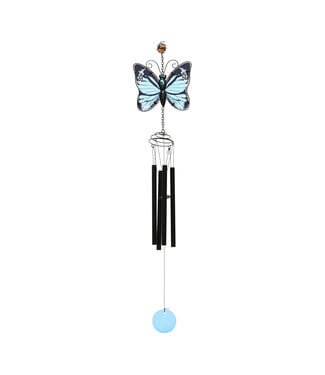 Carillon papillon bleu 33 po