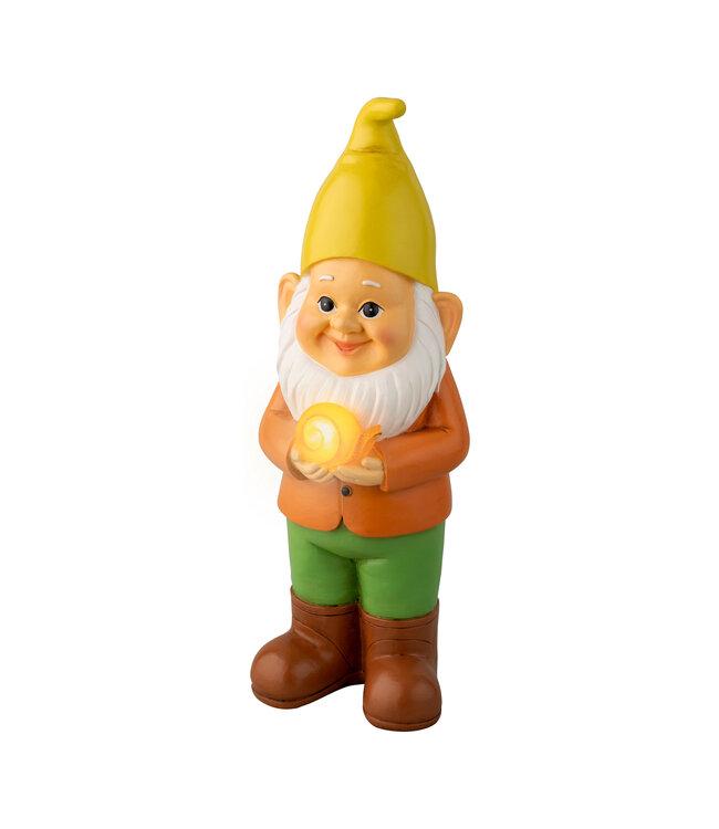 Gnome solaire escargot 11 po |  Éclairez votre jardin avec charme