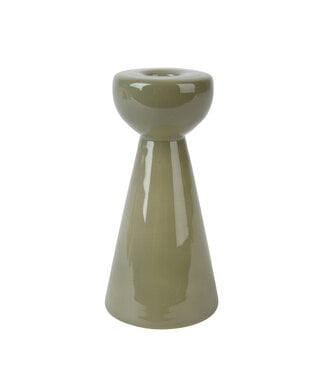 Bougeoir en verre vert pâle 6,5 po