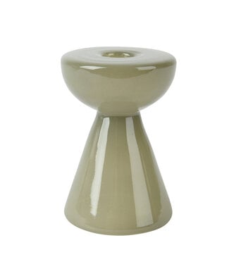 Bougeoir en verre vert pâle 4,5 po